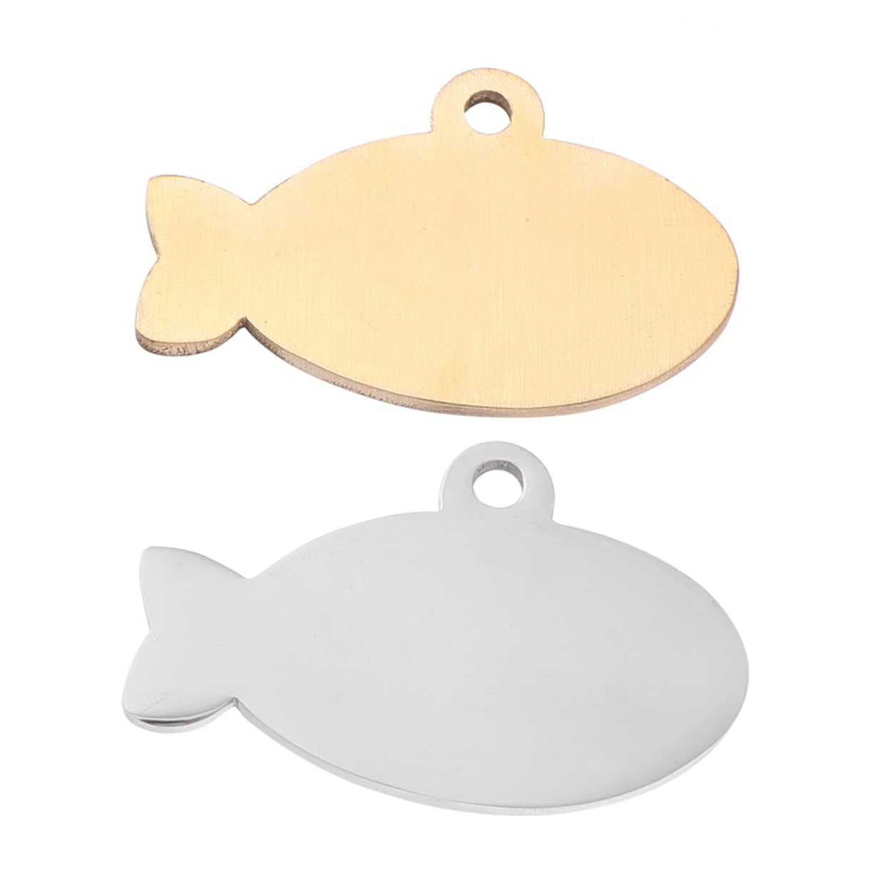 YARNOW 2pièces Médaille pour Chat Et Chien Personnalisée Breloque Forme De Poisson Accessoire pour Collier Gravure Claire Anneau De Sécurité