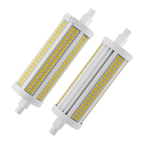 ALQFFHL R7S 118mm Bombilla LED 30W, Doble Terminación Tipo J Luces de Inundación (200W Halógeno T3 Equivalente), 3000 lm, Regulable Lámparas de pared/seguridad/suelo, Paquete de 2 (Blanco Frío 6000K)