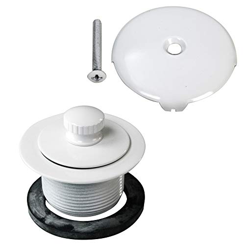Westbrass Twist & Close Tub Trim Set with One-Hole Overflow Faceplate, Powder Coat White, D94-50