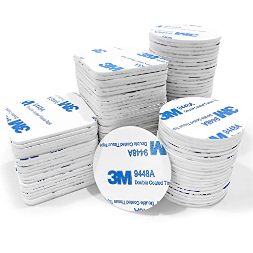 KEELYY 128 Piezas Almohadillas Adhesivas de Doble Cara, Espuma Adhesiva de Doble Cara Cinta Adhesiva Fuerte de Montaje, Pad Adhesivo Cuadrado y Redondo Blanco Cover