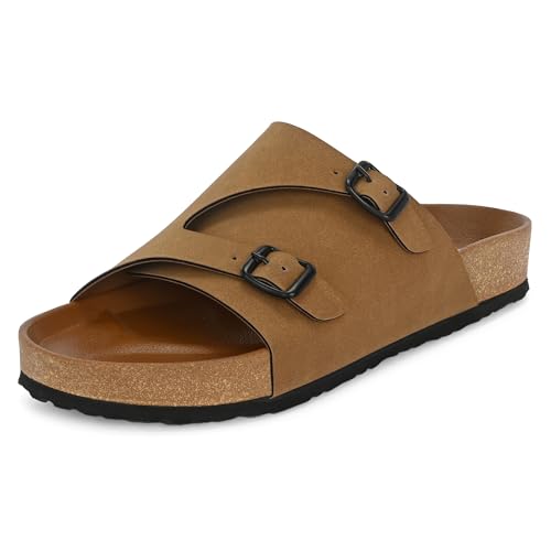 Image of Centrino Men's Berkin-Style Slip-On Sandals | Open Toe Design | Soft PU Footbed | Lightweight & Comfortable | Arch Support | On-Grip Sole | Casual Outdoor Wear (6866)