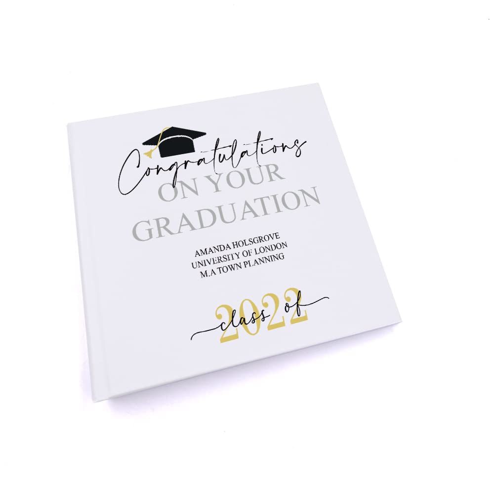 Ukgiftstoreonline White Personalised Class Of Year Graduation Gift Photo Album