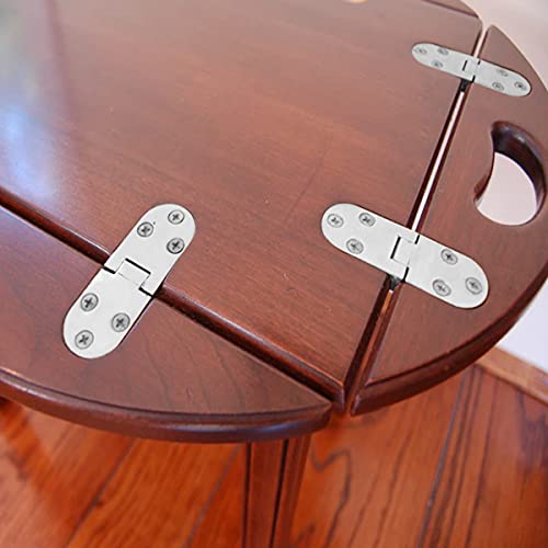 MaYuLa Flip Hinges - 4 Pcs Round Edge 180 Degree Zinc Alloy Folding Flip Top Hinge for Table, Cabinet, Wooden Box