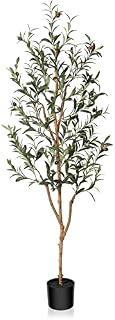 Kazeila Artificial Olive Tree 150cm Large Artificial Plant Indoor with Fruits Fake Silk Olive Plant in Pot for Home Decoration(1Pack)