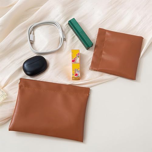 Pouchic - Personalized Snap Closure Leather Organizer Pouch - 4PCS Pouchic Leather Organizer, Onavee Organizers Pouch (Pink)2