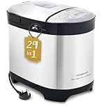 KITCHENARM 29-in-1 SMART Bread Maker Machine UK Model with Gluten Free Setting - 900G 700G 500G Stainless Steel Breadmaker with Recipes for UK - Wholemeal Bread Machine with Homemade Cycle