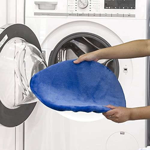 Genteele Memory Foam Toilet Lid Cover One Size Fits All Design, Machine Washable, Ultra Comfortable Velvet Seat Cover (Royal Blue) #TOP2