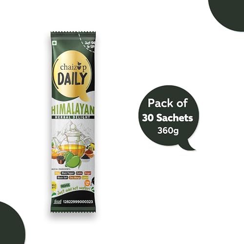 Image of Chaizup Daily 1 Min Instant Himalayan Herbal Delight Tea - 30 Sachets | Herbal Infusion | 30 Servings | 360g