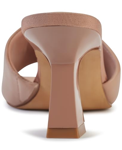 Image of DKNY Women's Keke Square Toe Heeeld Sandal Mule With Logo | Party Sandals