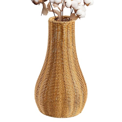 Geflochtene Vase aus Rattan, PP, Keramikvasen, rustikaler Charme |...