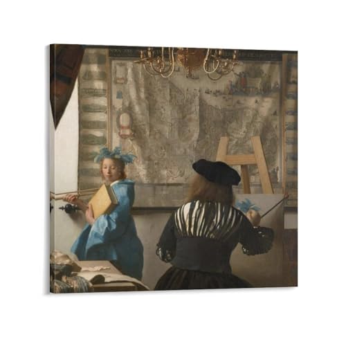 Art de la peinture Vermeer : Toile 60x60 cm pour sublimer votre bureau