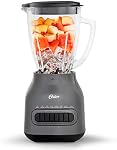 Oster Easy-to-Clean Blender with 6-Cup Boroclass Glass Jar Diamond Grey
