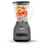 Oster Easy-to-Clean Blender with 6-Cup Boroclass Glass Jar Diamond Grey