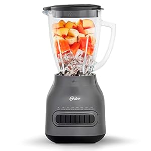 Oster Easy-to-Clean Blender with 6-Cup Boroclass Glass Jar Diamond Grey