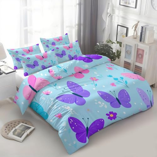 Housse de couette papillons rose-violet pour des nuits douces et étoilées - 3