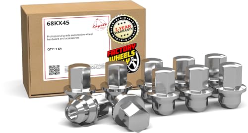 Image of Wheel Accessories Parts 10 Pcs M12x1.5 12x1.5 Thread OEM Style Lug Nuts 1.66 inch Long Chrome 3 /4 inch 19mm Hex Fits Chrysler Grand Caravan Pacifica Town & Country | 6504672 | 611-181 | 6504596