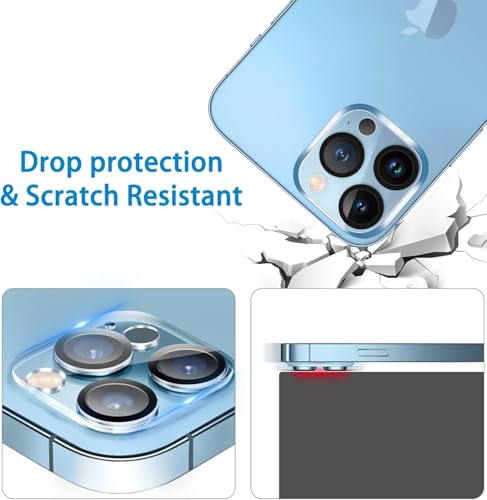 Image of Xmon Back Camera Lens Protector for iPhone 13 Pro Max (1 Pack) Premium Camera Glass Protector Guard, Anti-Scratch, Ultra-Clear, Easy Installation