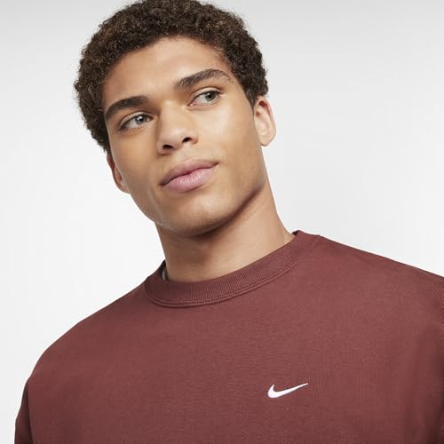 Nike Solo Swoosh Crew sweat pull marron DX1361-231 molleton col rond - 4