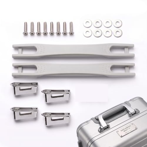 Image of Luggage Wheel,Handle,Lock Only for Replacement and Repair for VIP, Safari, Skybag, Amrican Tourister Suitcases Luggage Part (2 PCS HANDLE GREY (NEW))