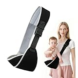 LIUYIDM Porteo Bebe Recien Nacido Multifunción Portabebes Lateral Ajustable Portabebes Lateral Fular Portabebe Verano, Adecuado para Bebés y Niños Pequeños de 6 a 48 Meses Carga de 20 kg (Cesio negro)