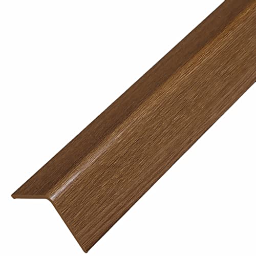 Perfil angular de PVC Protector de esquina de pared de PVC con acabado de veta de madera, protector de esquinas autoadhesivo para sala de estar, dormitorio, cocina, restaurantes, hogar y oficina, anc