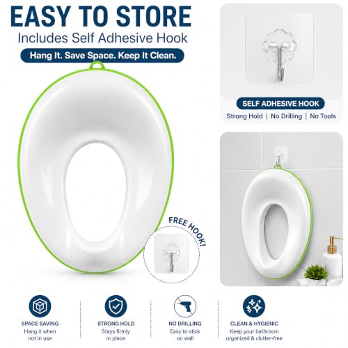 Image of Kids Station Portable Baby Potty Training Seats - Suitable for potty training of Boys - Potty Training Seat for 1+ Year child - Hang on the wall with Soft Cushion for New Born Baby /Infant /Kids (Green)