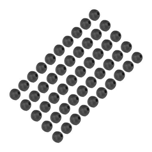 Alomejor Rubber Shock Beads, to Extrusion Carp Fishing Rig Beads Silicone Material 50pcs/Set Soft Gel for Protect The of The Rod and The Buoy(Black)