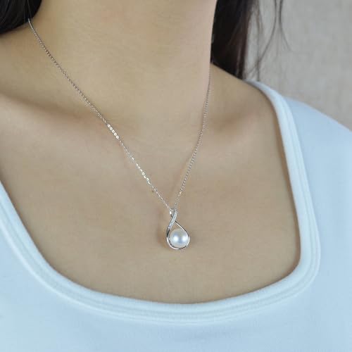 Freshwater Cultured Pearl Pendant Necklace 925 Sterling Silver Jewelry for Women 16-18 inch2