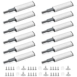12 Stück Drucktüröffner, Push to Open Magnete Schranktür Dämpfer Heavy Duty Touch Türöffner Silber Drucktüröffner Türdämpfer für Schubladen Kabinen öffner