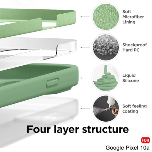 Image of TheGiftKart Genuine Liquid Silicone Back Cover Case for Google Pixel 10A | Soft Micro-Fibre Lining Inside | Camera Protection Bump | Shockproof Cover Case for Google Pixel 10A (Silicone, Fog)