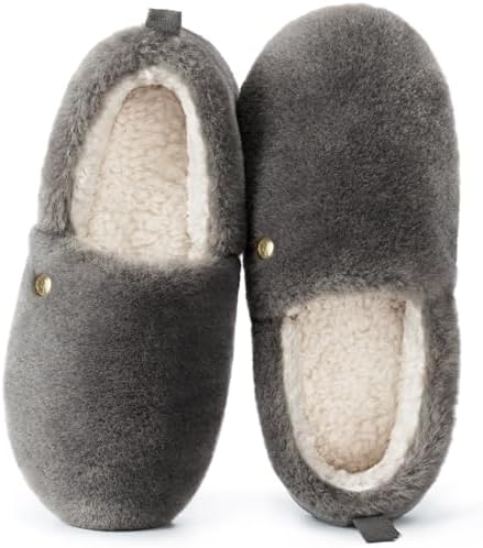 EverFoams Women’s Closed-back Slippers Fuzzy Faux Wool Soft Lightweight Non-slip House Shoes