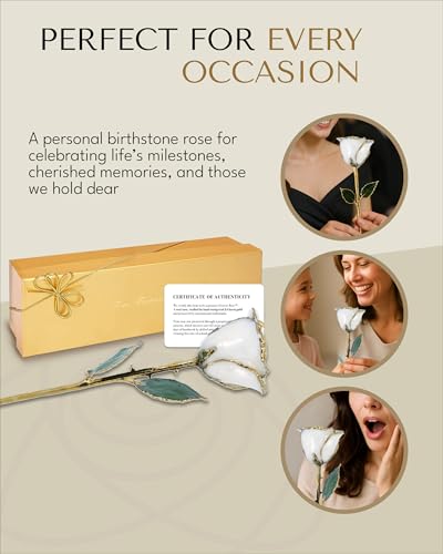 Image of Forever Rose Hand-Dipped in 24K Gold, Emerald-Inspired June Birthstone, Real Rose in Luxury Gold Gift Box - Perfect Ready to Gift for June Birthday or Any Occasion
