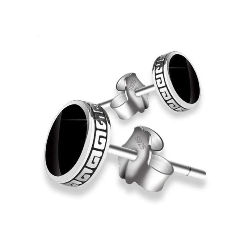 Alpha Simple Studs for Men & Boys | Earrings | Ear Tops | Ear Piece | Birthday Gift | Aesthetic Jewellery | Accessories for Everyday Wear | Black-image-8