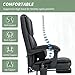 Ergonomic Massage Office Chair with Lumbar Support, Faux Leather Reclining Desk Chair for All-Day Comfort,6-Point Vibration & Adjustable Features to Relieve Back Pain During Long Work Sessions (Black)