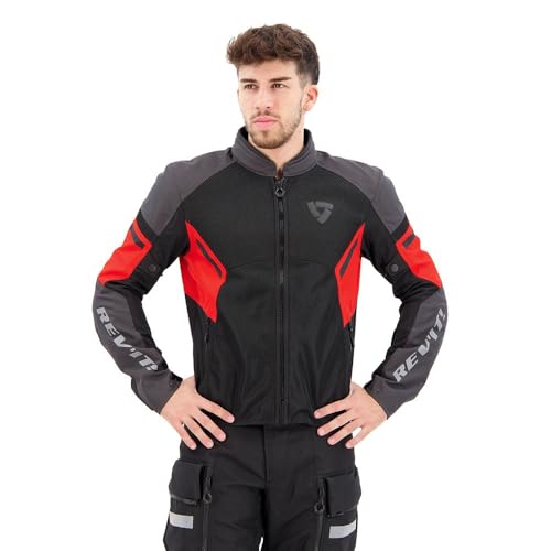 Veste textile de moto Revit GT-R Air 3 blouson été ventilé noir et rouge L