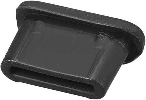Miniatura 3 de uxcell 20pcs Tipo C Protectores de Silicona Tapa Puerto Cubierta Anti Polvo Negro