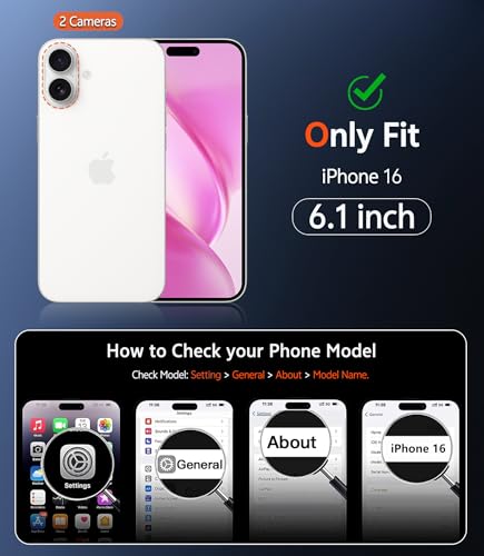 Image of FNTCASE for iPhone 16 Case Clear: Magnetic Phone Cases with Screen Protector Drop Proof Compatible with Magsafe Slim Anti Yellowing Rugged Shockproof Protective Transparent Cell Cover (B-Pink)