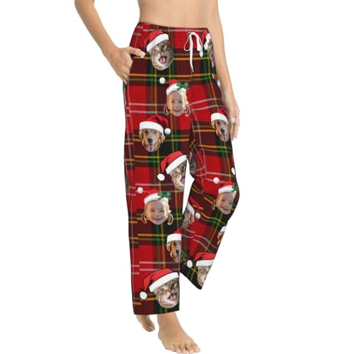 Women's Pajama Pants Christmas Reindeer Sleep Bottoms, Soft Comfy Pajama Lounge Pants with Pockets3