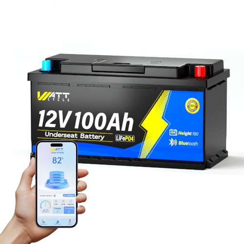 Wattcycle 12V 100Ah LiFePO4 Unter Sitz Batterie