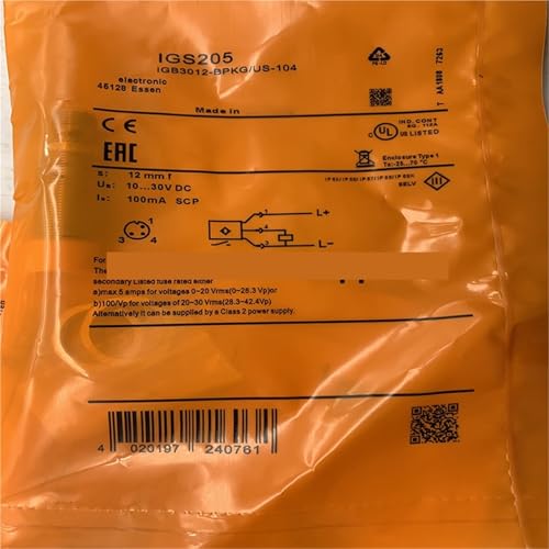 Sensor IGS204 detector de proximidad inductivo cilíndrico M12 para maquinaria 4