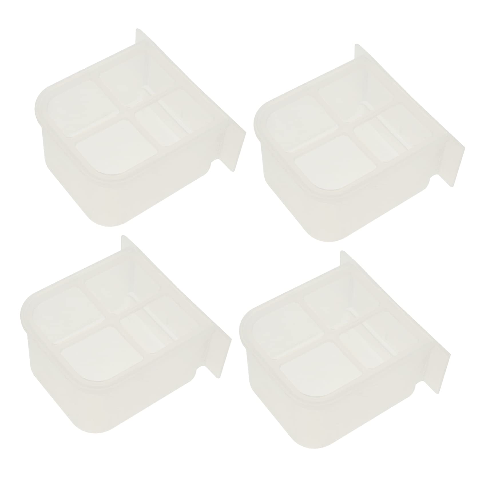 BESPORTBLE 4pcs Parrot Feeding Box Bird Cage Food Dishes for Cage Pet Feeder Plastic