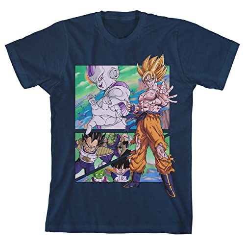 Dragon Ball Z Frieza Saga Character Layout Boy's Navy Blue T-Shirt