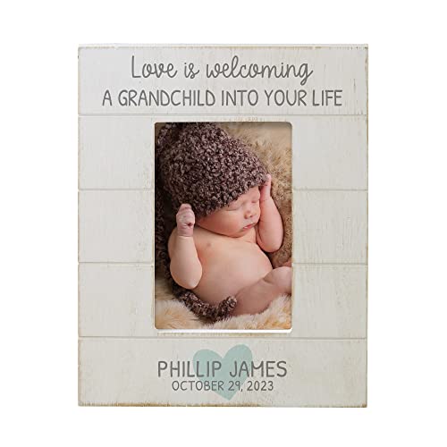 Personalization Universe Love Is... Grandparents Personalized Shiplap Picture Frame - 4x6 Vertical