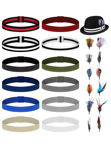 Breathffy 24 Pcs Hat Bands Decorative Feathers for Cowboy Panama Western Costume Headwear Women...