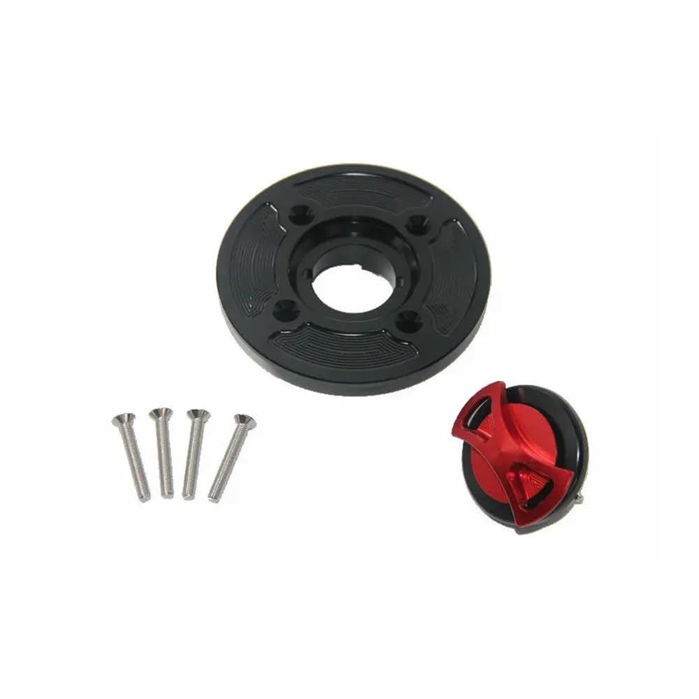 Moto TapóN DepóSito Gasolina Tapa De Tanque Combustible Aluminio CNC Para Apr&lia Tuono V4R Caponord 1200 RSV1000 RSV4 R/APRC(Black)