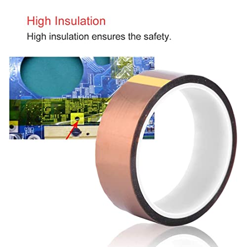 MaoNativey 1 Rollen Hitzebeständiges Tape, Hohen Temperaturen Hitzebeständig Tape Drucker Hitzebeständiges Tape Elektronik Isolierband zum Abdecken,Löten,Pulverbeschichten（30mm