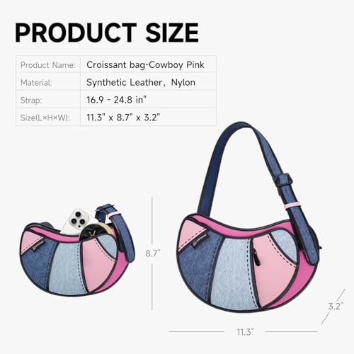 2D Cool Cartoon Tote Bag (Croissant) – Fun Pop Art Aesthetic, Cute Shoulder Bags for Women4