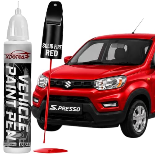Image of XDOTOAR Car Touch Up Paint Pen for Maruti Suzuki S-PRESSO SOLID FIRE RED (Z4Q) | Factory Color Matched 2K Paint Technology | Car Scratch Remover & Paint Chip Repair | Quick Dry Formula | Rust Protection | 18ml