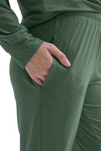 Joyaria Womens Bamboo Viscose Pajamas Set Ultra Soft Long Sleeve Jogger Pants Lounge Set Cooling Pjs4