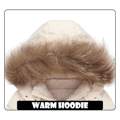 Toddler Winter Coat Baby Jacket Snow Boy Hoodie Puffer Girl Fleece Clothes 1-5T3